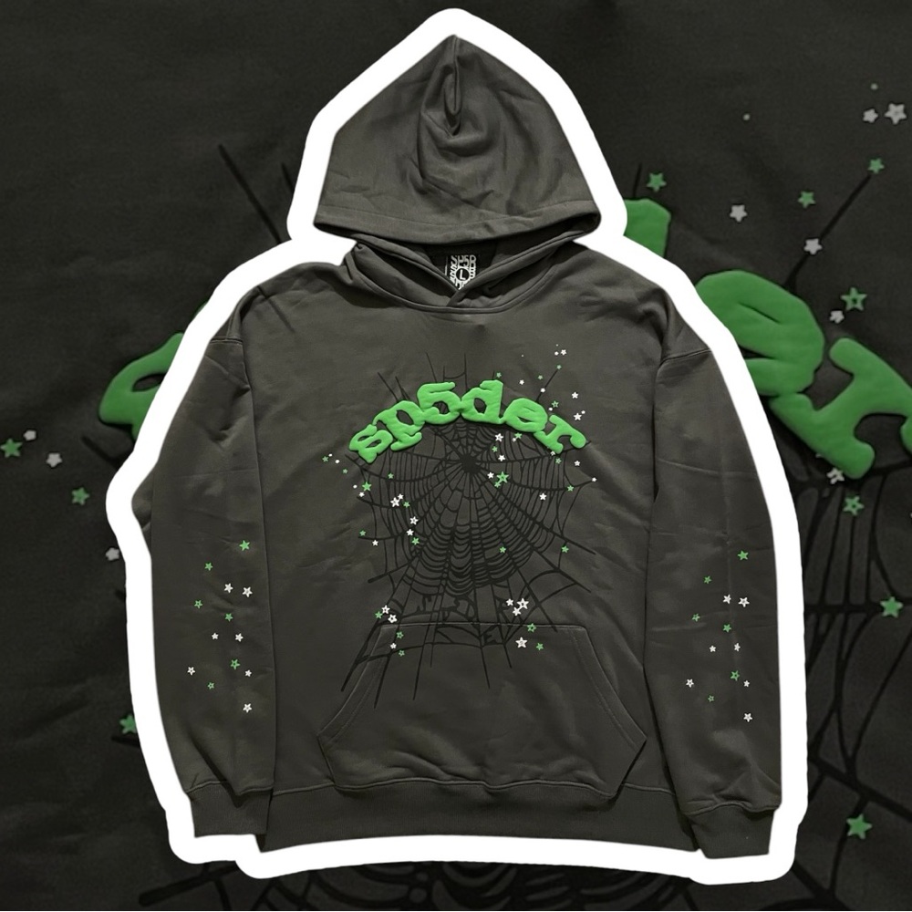 Slate Grey Sp5der Wait Web Hoodie Now Available!